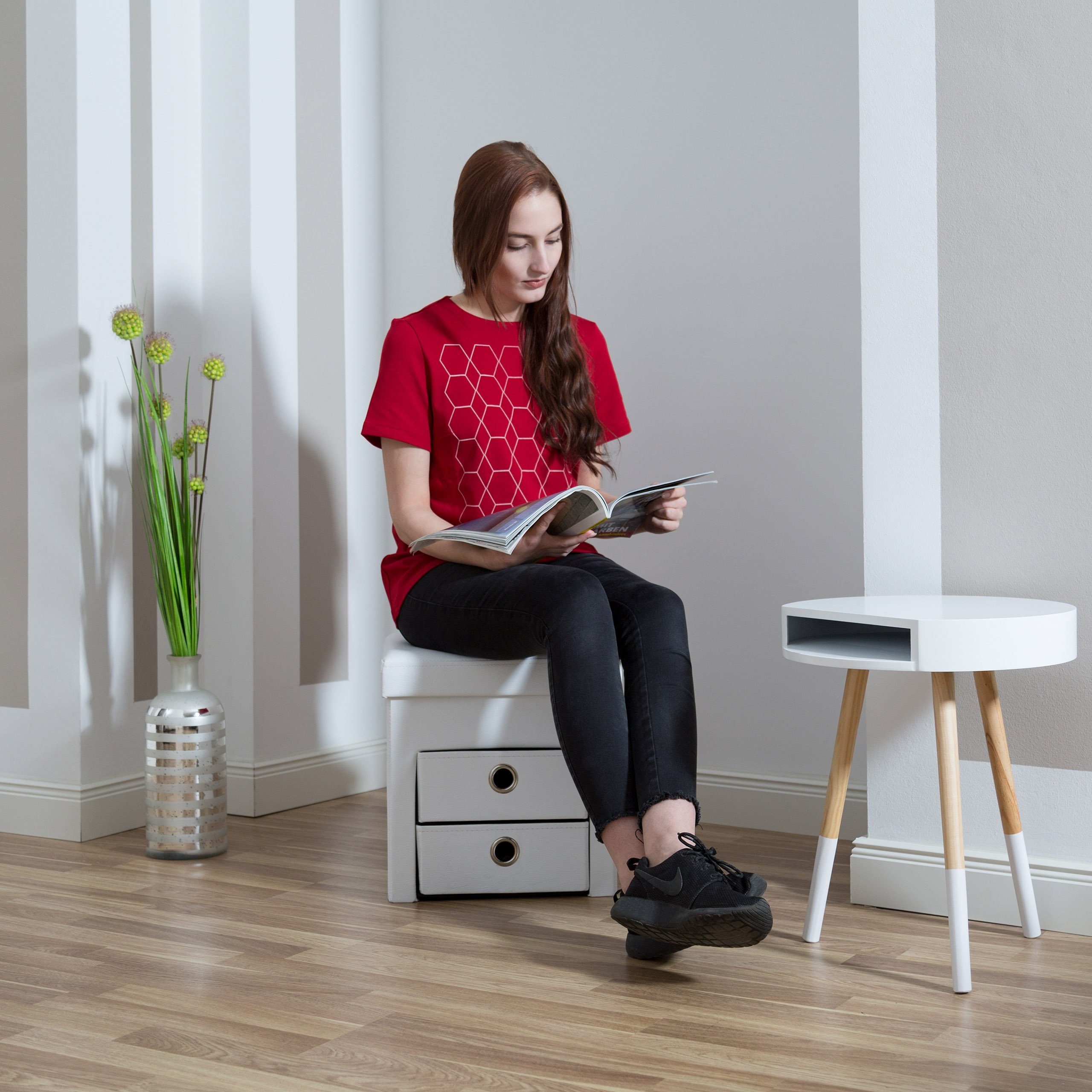 relaxdays Sitzhocker aus Kunstleder mit 2 günstig online kaufen