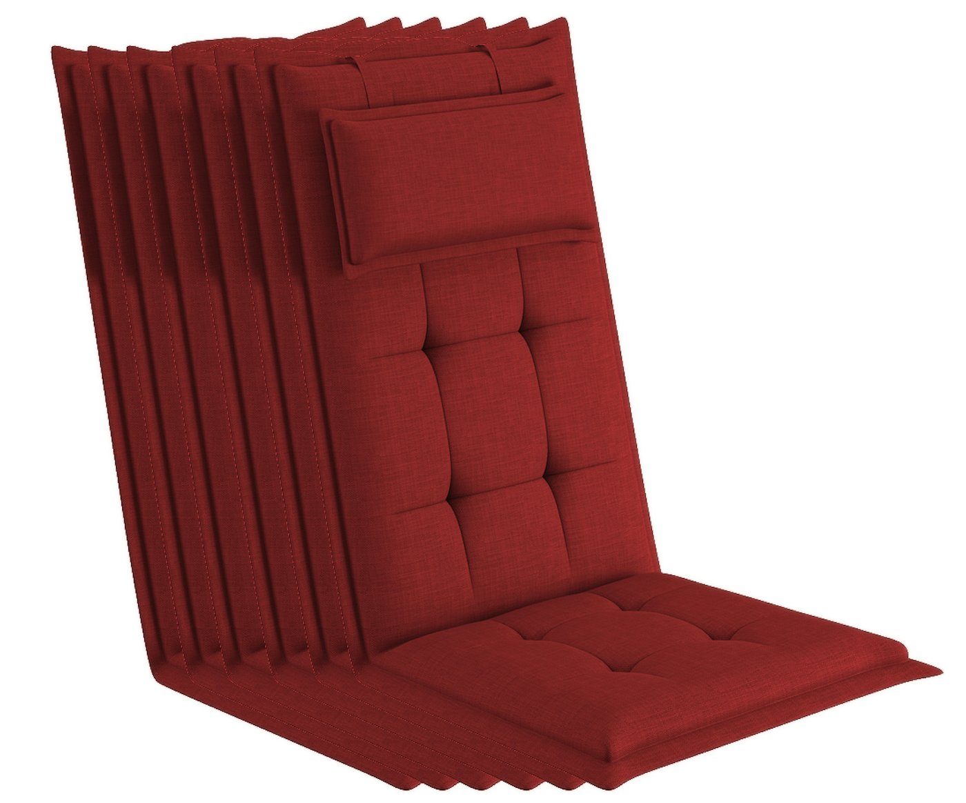 sunnypillow Hochlehnerauflage Gartenstuhlauflagen mit abnehmbarem Kopfpolst günstig online kaufen