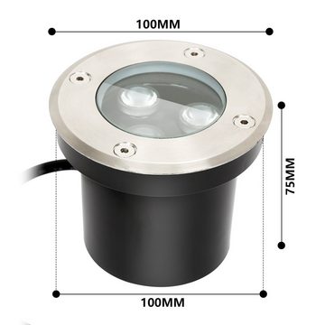 Randaco LED Einbaustrahler 3W LED Bodenleuchte Bodenstrahler Außen-Beleuchtung IP65 Warmweiß, Weihnachten, Warmweiß
