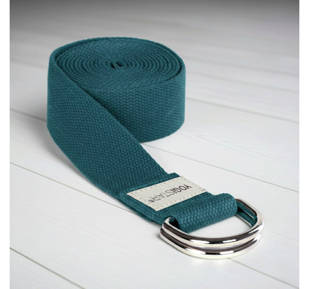 Yogistar Yogagurt Yogagurt yogibelt® medium - M 260cm, Hochwertiger Baumwoll-Yogagurt mit Metallschnalle für bessere Dehnung