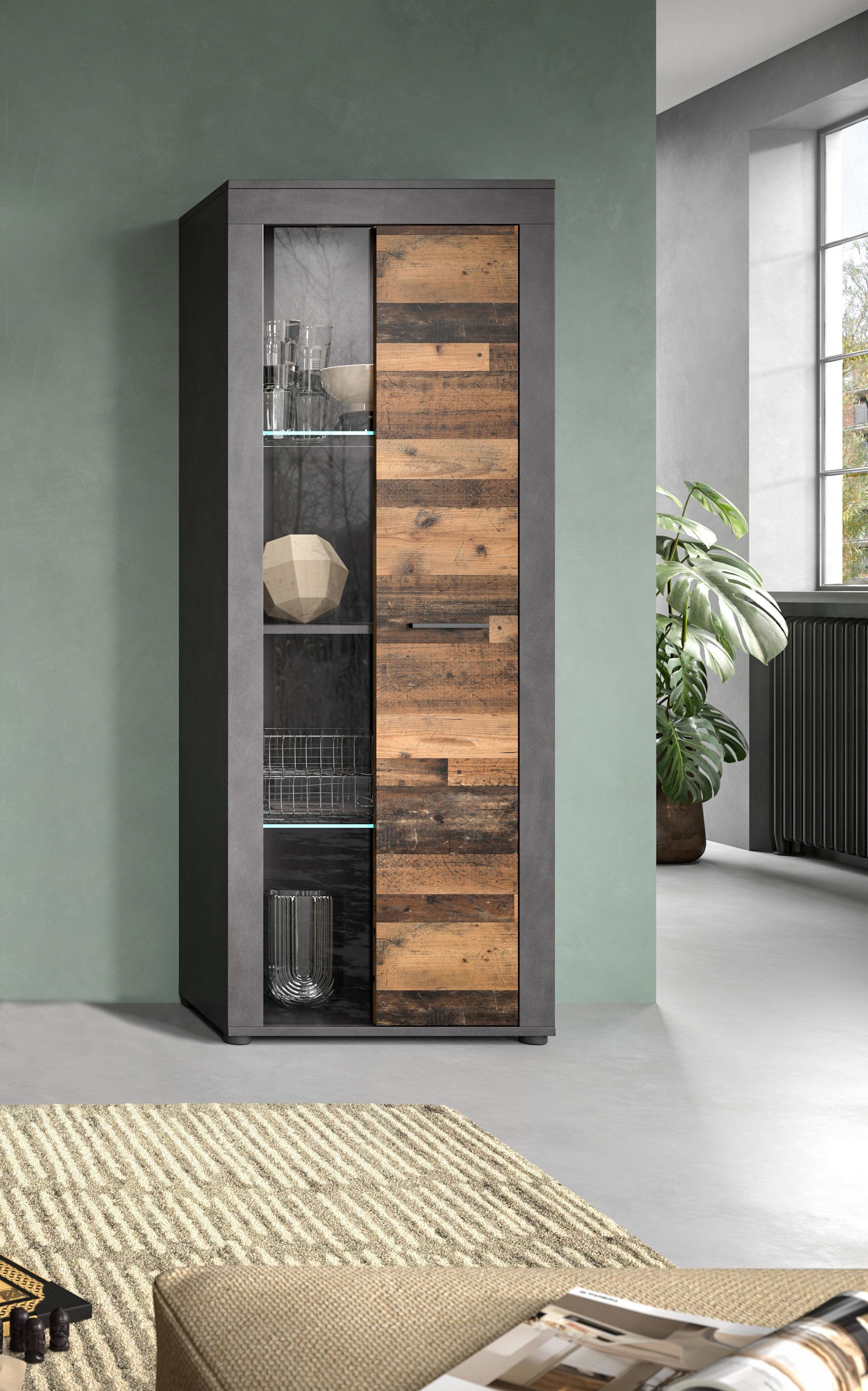 INOSIGN Vitrine Aosta, Höhe 159 cm, in verschiedenen Farbausführungen 1 Tür günstig online kaufen