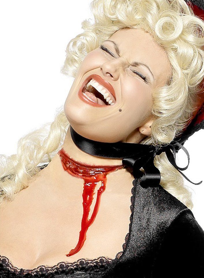 Metamorph Theaterschminke Breite Schnittwunde aus Latex, Latexwunde für Hallowen udn LARP