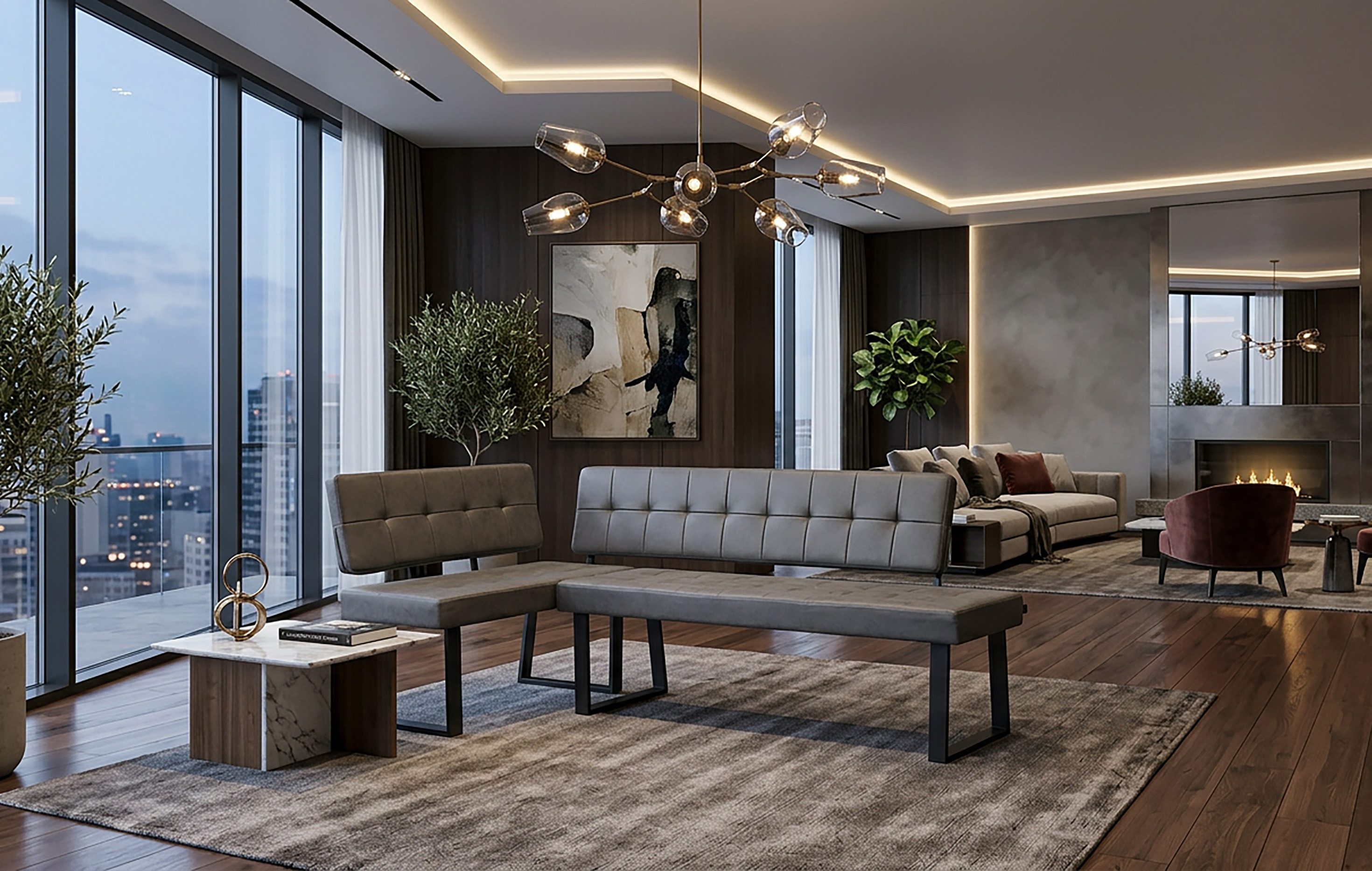 B&D home Eckbank AKA (2-St), beidseitig montierbar, gepolstert, mit Rückenlehne, verschiedene Maße