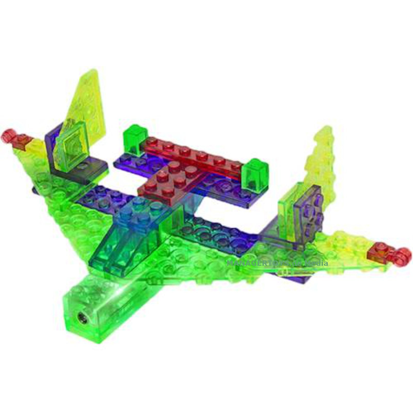 Laser Pegs Modellbausatz Aircraft Klemmbausteine 4 in 1 LED Licht Noppensteine Flugzeug LIGHT