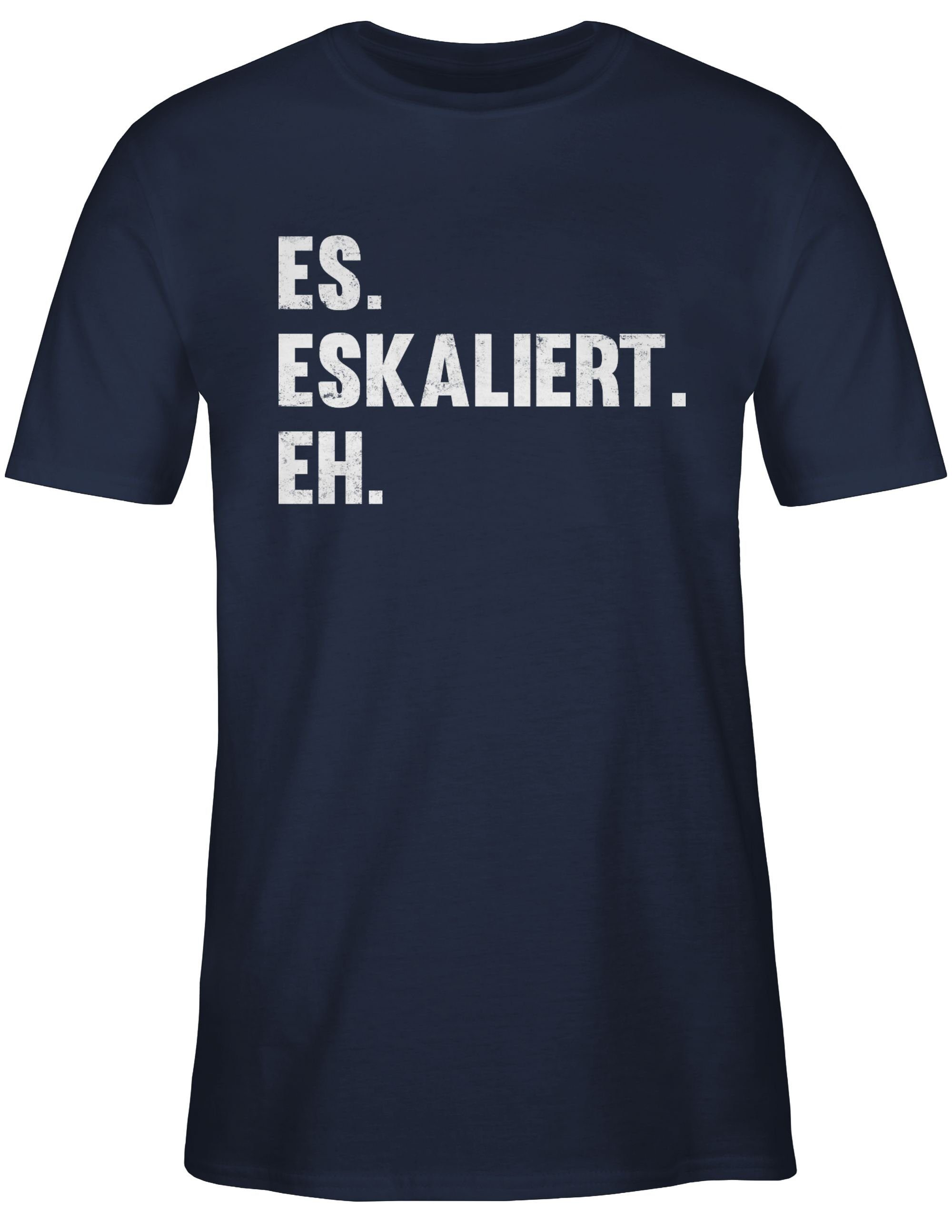 & Blau T-Shirt Es Alkohol 03 Party Herren Navy eskaliert Shirtracer eh