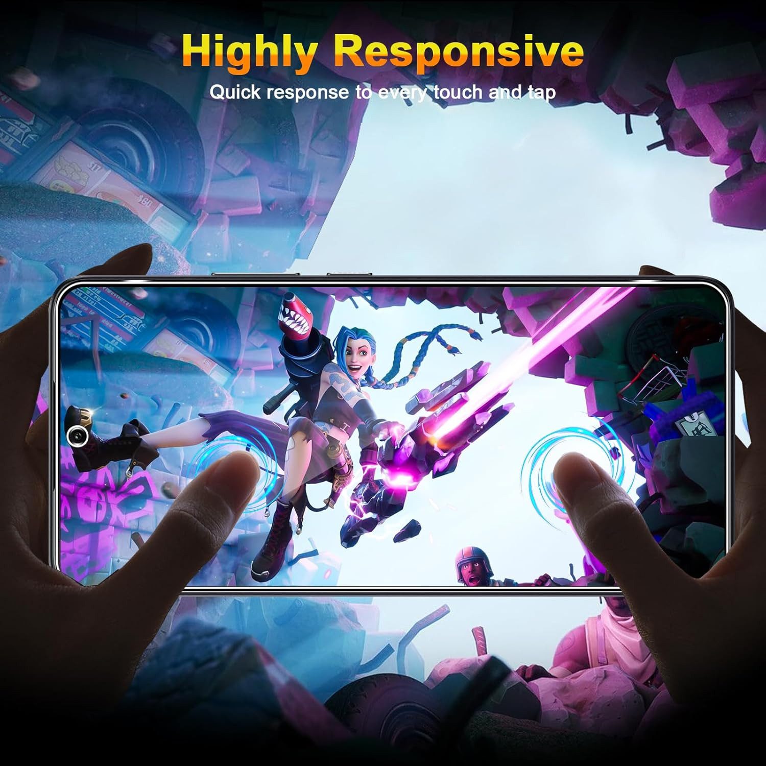 CLM-Tech Displayschutzglas 3X für Samsung Galaxy A37 5G, Panzerglas Folie - Blasenfreie Anbringung und kratzfest -, 3 Stück, Anti-Fingerabdruck – Bild 5 von 5