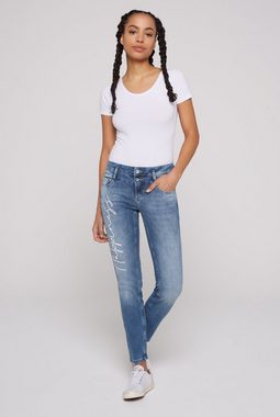 SOCCX Slim-fit-Jeans mit Bleaching-Effekten
