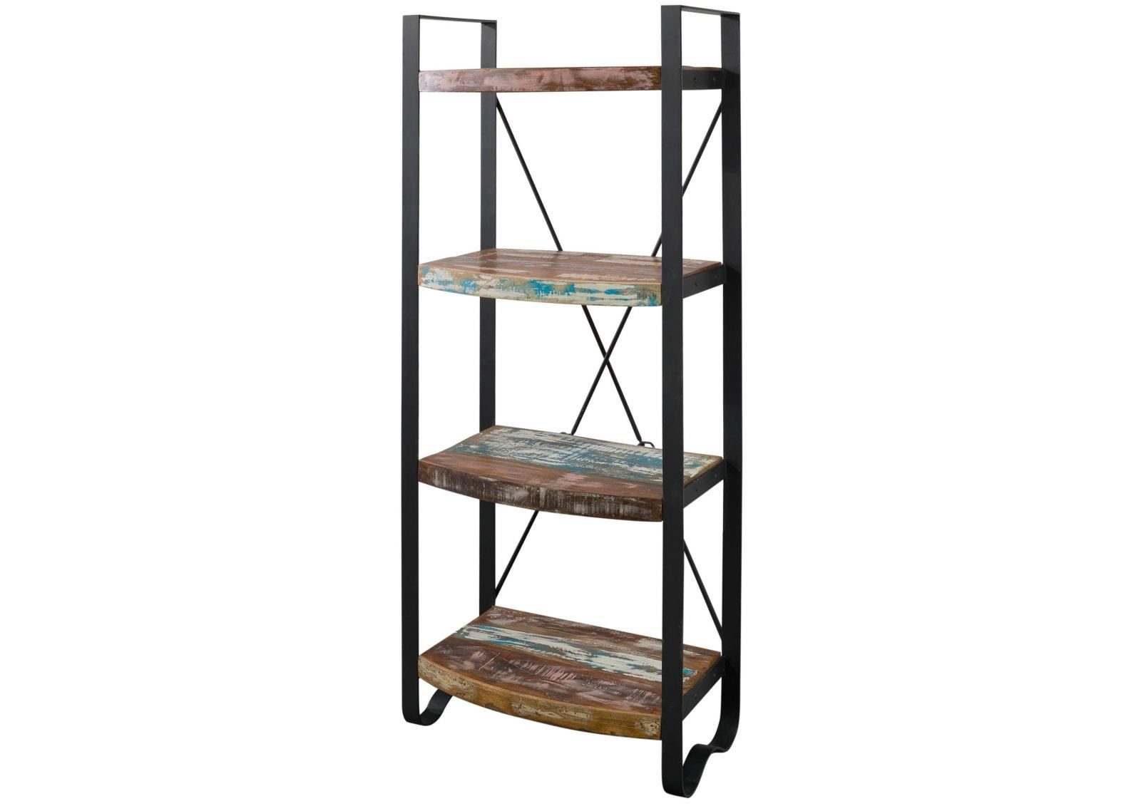 Massivmoebel24 Bücherregal INDUSTRIAL, 1-tlg., Regal Altholz 60x35x150 mehrfarbig lackiert INDUSTRIAL #45