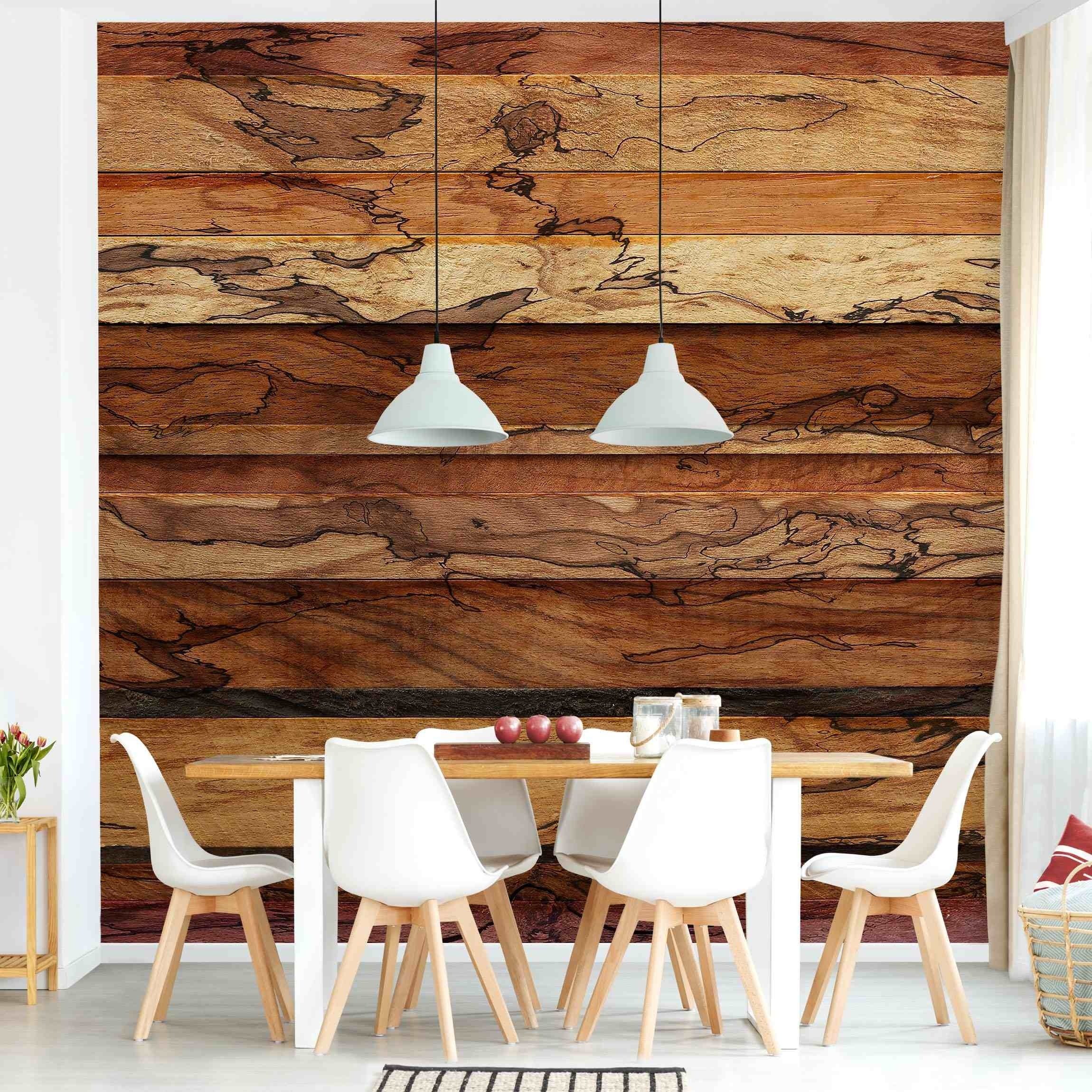 Bilderdepot24 Vliestapete Holzoptik Holzwand Bretter Muster 3D-Effekt Moder günstig online kaufen