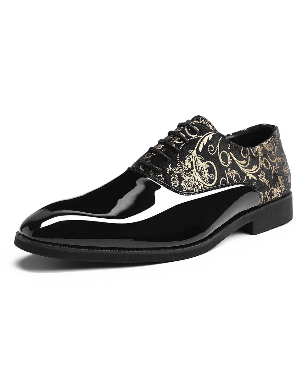 Allthemen Schnürschuh Herr Derby Schnürschuhe mit Retro Paisley Muster Business Formal Stil