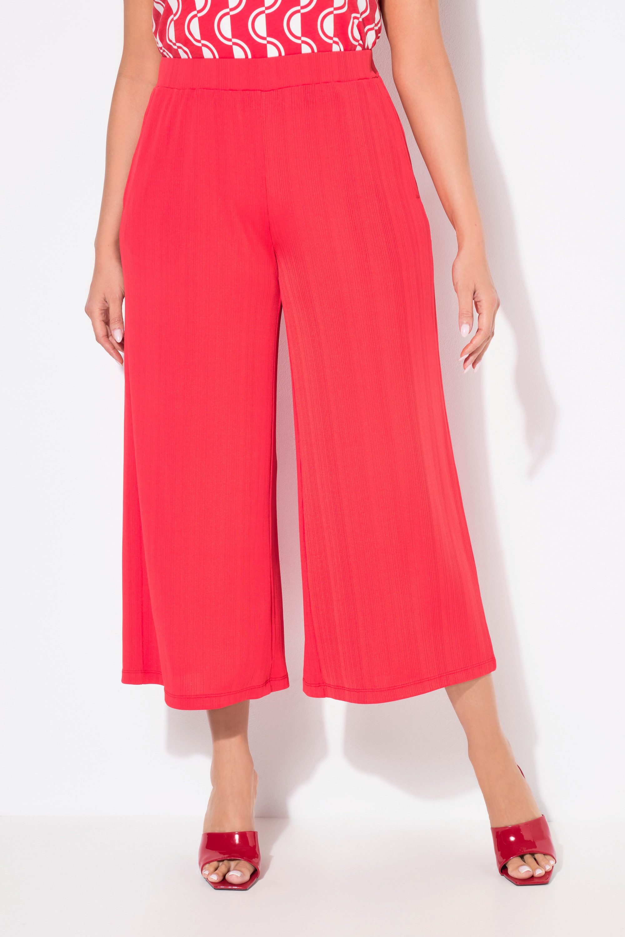 Ulla Popken Funktionshose Culotte Struktur wadenlang günstig online kaufen