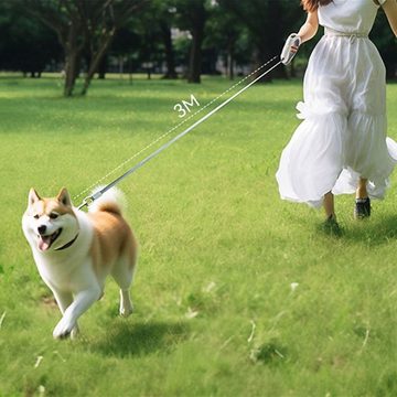Dekorative Hundeleine Schlaufe Einziehbare Hundeleine, 3M für Samll und Mittelgroße Hunde, (1-tlg), für Spaziergänge bei Nacht, Laufen, Training, Joggen
