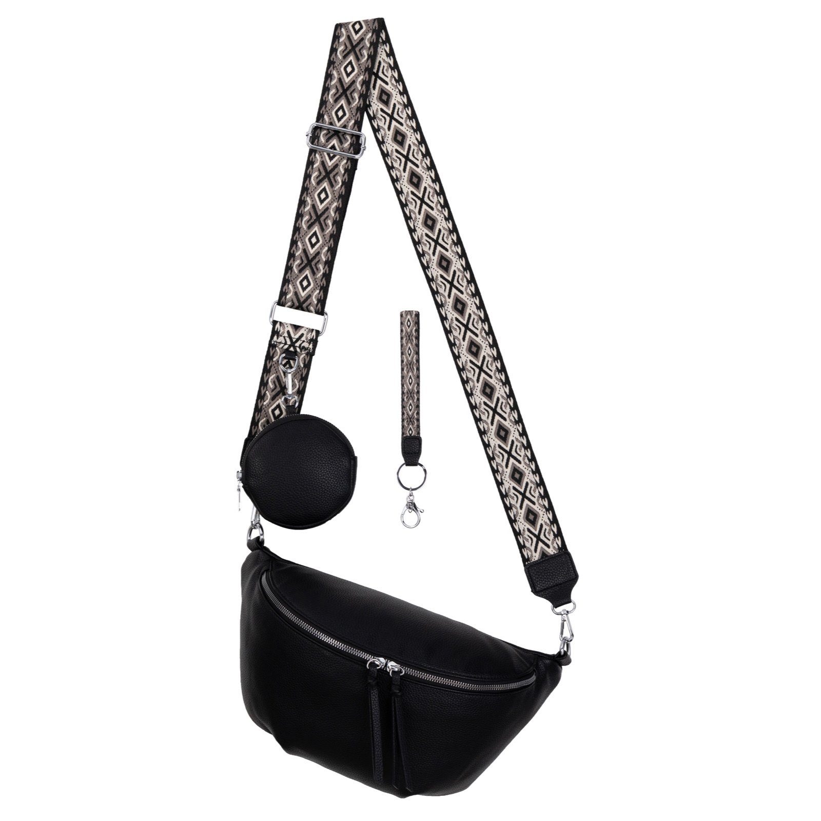 Gürteltasche Bauchtasche Umhängetasche Crossbody-Bag Kunstleder Italy-Design