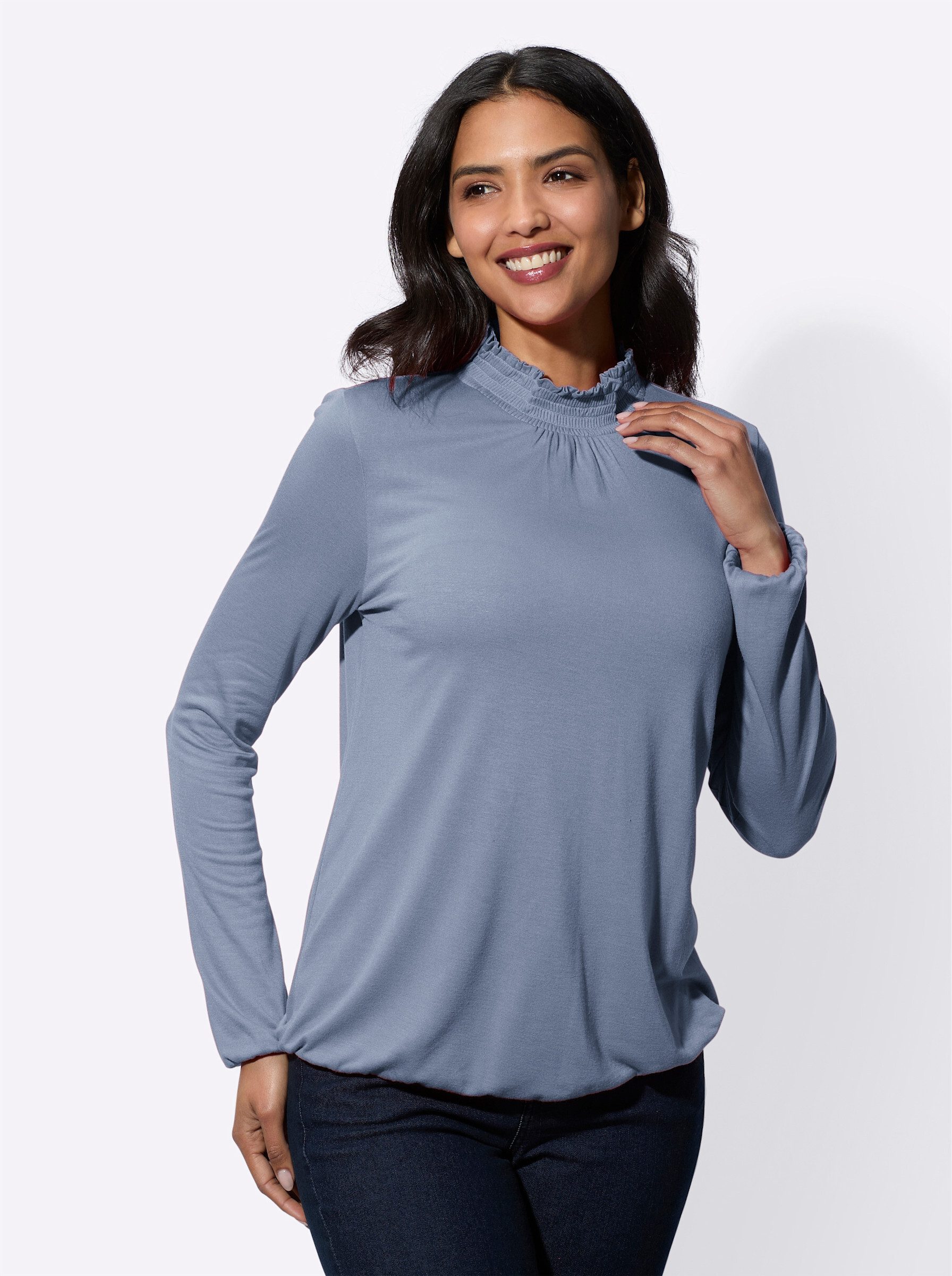 Sieh an! T-Shirt Stehkragenshirt . günstig online kaufen