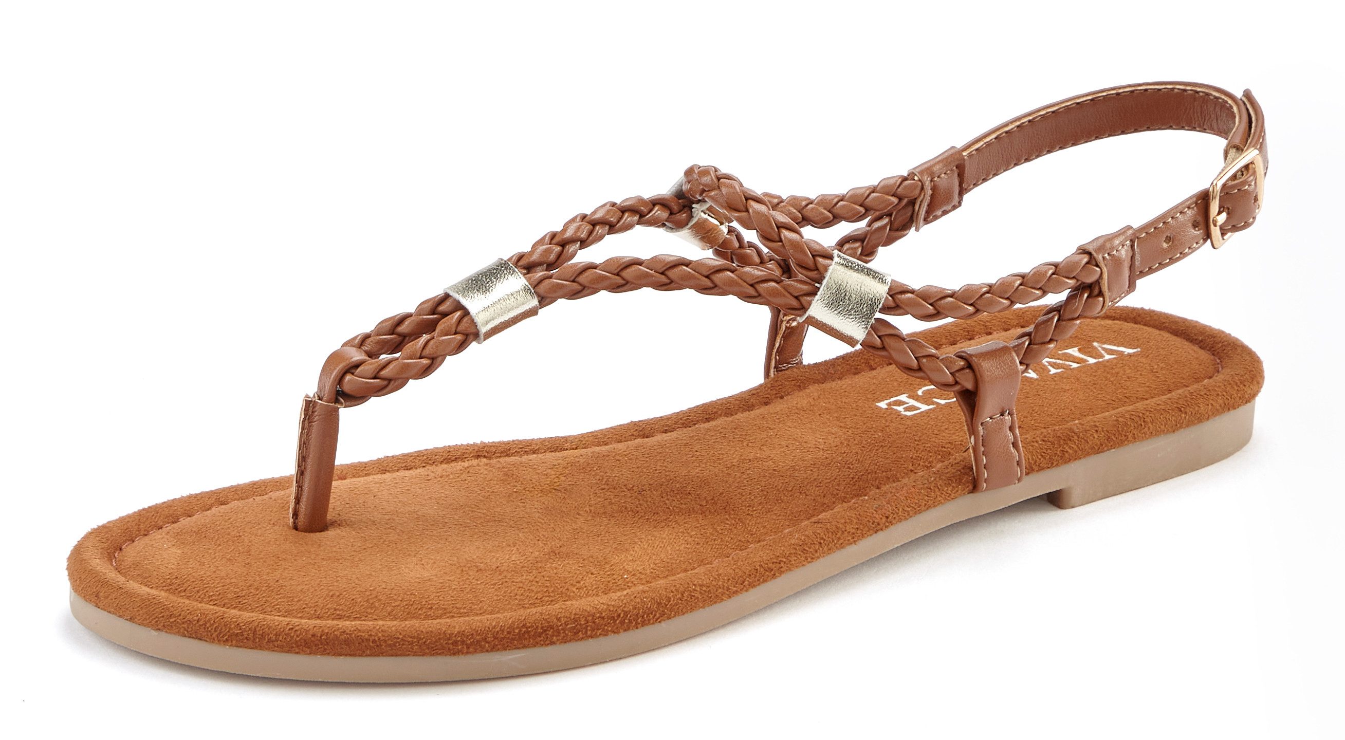 Vivance Sommerschuh Sandale Zehentrenner, Sommerschuh, Sandalette mit raffi günstig online kaufen