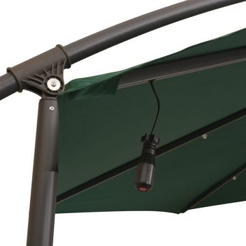 vidaXL Sonnenschirm Sonnenschirm Ampelschirm mit LED-Beleuchtung 300 cm Metallmast