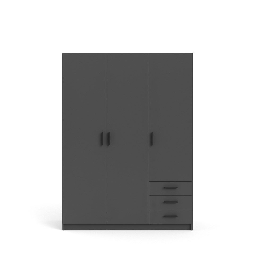 Tvilum Kleiderschrank Spell Kleiderschrank 3 Türen und 3 Schubladen matt
