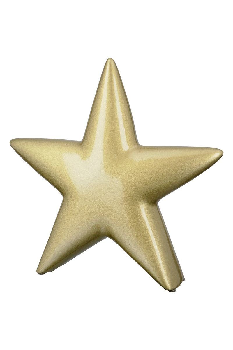 Keramik glänzendes Stern Goldfarben in Set - GILDE Dekoobjekt fes Ein Highlight 4er für