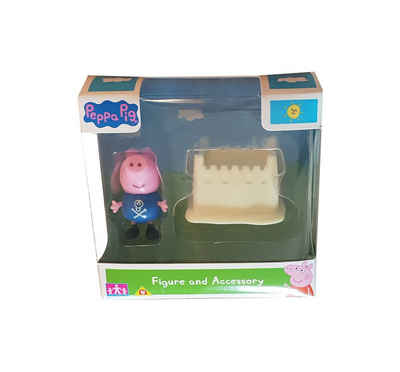 Peppa Pig Spielfigur Peppa Wutz Spiel-Figur Schorsch Wutz mit Sandburg, (Packung, 2-tlg., Schorsch Wutz mit einer Sandburg)
