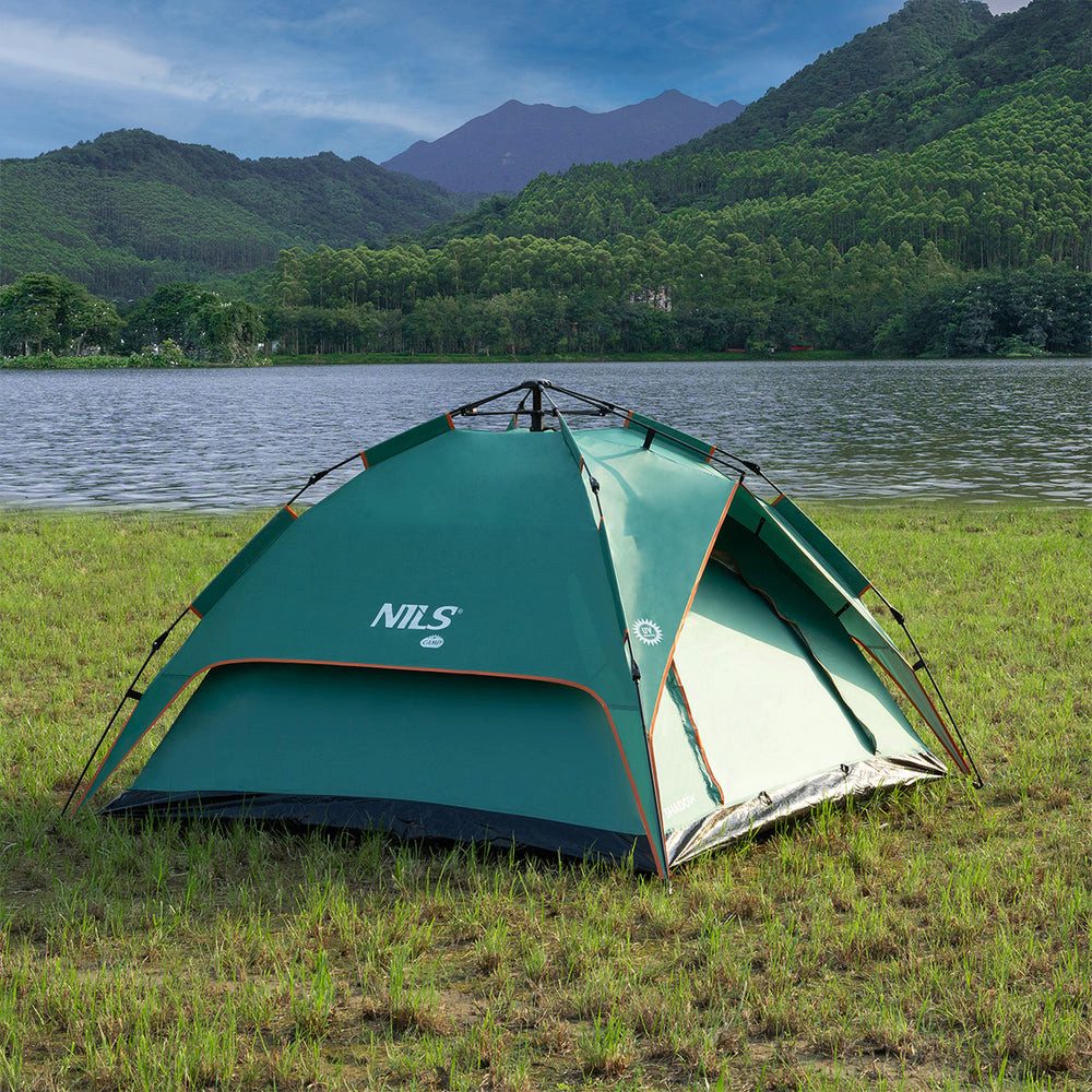NILS CAMP Gruppenzelt NC7819 Campingzelt Personenzelt, Personen: 3 (Spar-Set, 1 tlg., Luftzirkulation), Außenzelt mit 3000 mm Wassersäule und robustem Boden