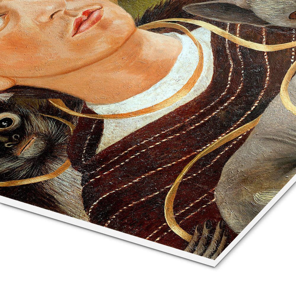 Posterlounge Wandbild Selbstbildnis mit Äffchen, 1945, Frida Kahlo, erhältlich als Poster, Leinwandbild, Wandsticker oder Acrylglasbild