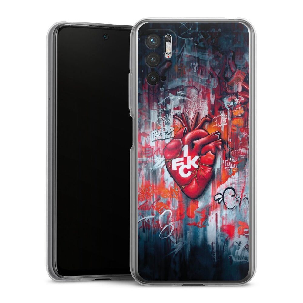 DeinDesign Handyhülle 1. FCK Herz 1. FC Kaiserslautern 1.FCK Herz, Xiaomi Redmi Note 10 5G Silikon Hülle Bumper Case Handy Schutzhülle