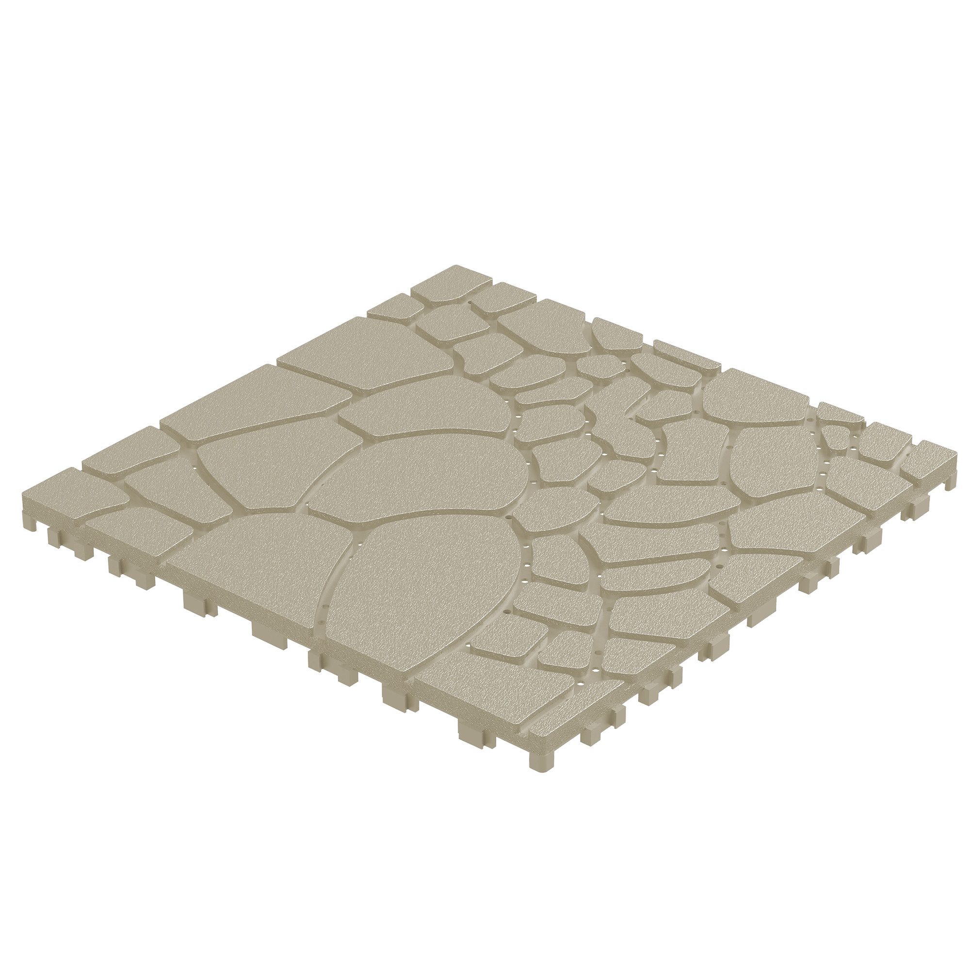 BBG Terrassendielen 44er Set WPC Klickfliesen 30.5x30.5 cm, 4 m², BxL: je 30.5x30.5 cm, 20 mm Stärke, (Steinoptik Terrassenfliesen Kunststoff), Interlocking Balkonfliesen Outdoor, rutschfest & wasserabweisend