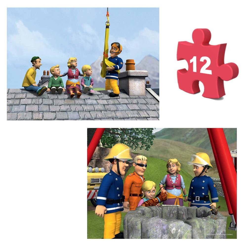 Feuerwehrmann Sam Box Puzzleteile Sam Feuerwehrmann 50 XXL Puzzle 9 Puzzle Legespiel, in 1