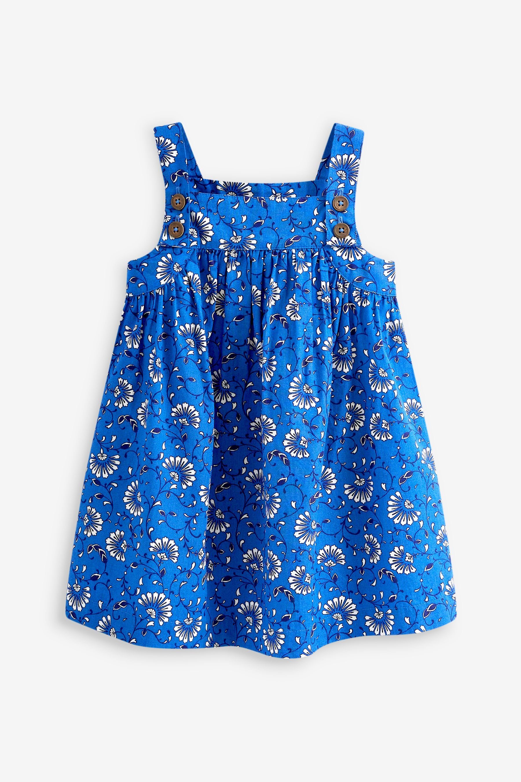 Next Sommerkleid Sommerkleid aus Baumwolle mit Print (1-tlg) Blue Floral