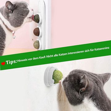 Sross Kauspielzeug Rotating Catnip, 4 in 1 Self-Adhesive Catnip with Cat Snacks for Cat, Catnip Toy with Which Cats Teeth Grind