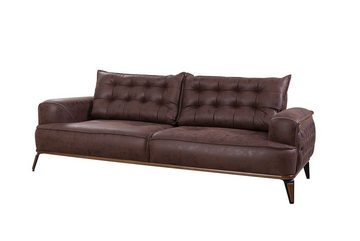 Villa Möbel Sofa Troya 3 Sitzer Sofa, 1 Stk. 3-Sitzer, Quality Made in Turkey, Luxus-Microfaserstoff (100% Polyester) in Lederoptik