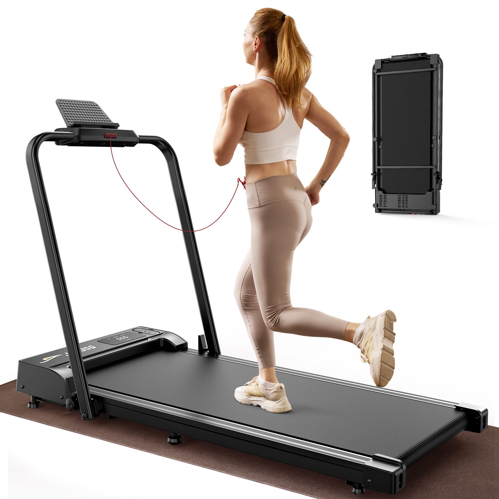 iscooter Laufband Klappbares Laufband bis 14 km/h walking jogging pad, Hochwertiger Stahlrahmen, 2.5HP Hochleistungsmotor