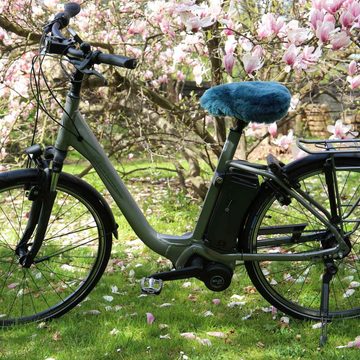 Hollert Sattelbezug, Lammfell Fahrradsattelbezug Sattelüberzug Türkis