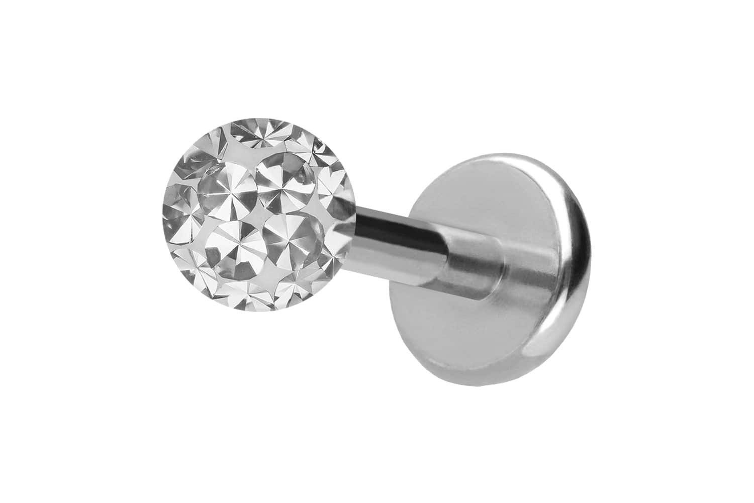 Piercing-Set Titan Labret mit Push Fit EPOXY-KUGEL