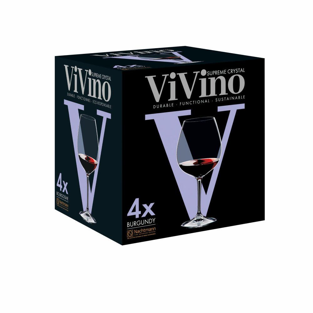 Burgunder ViVino Rotweinglas 4-tlg., Kristallglas Nachtmann