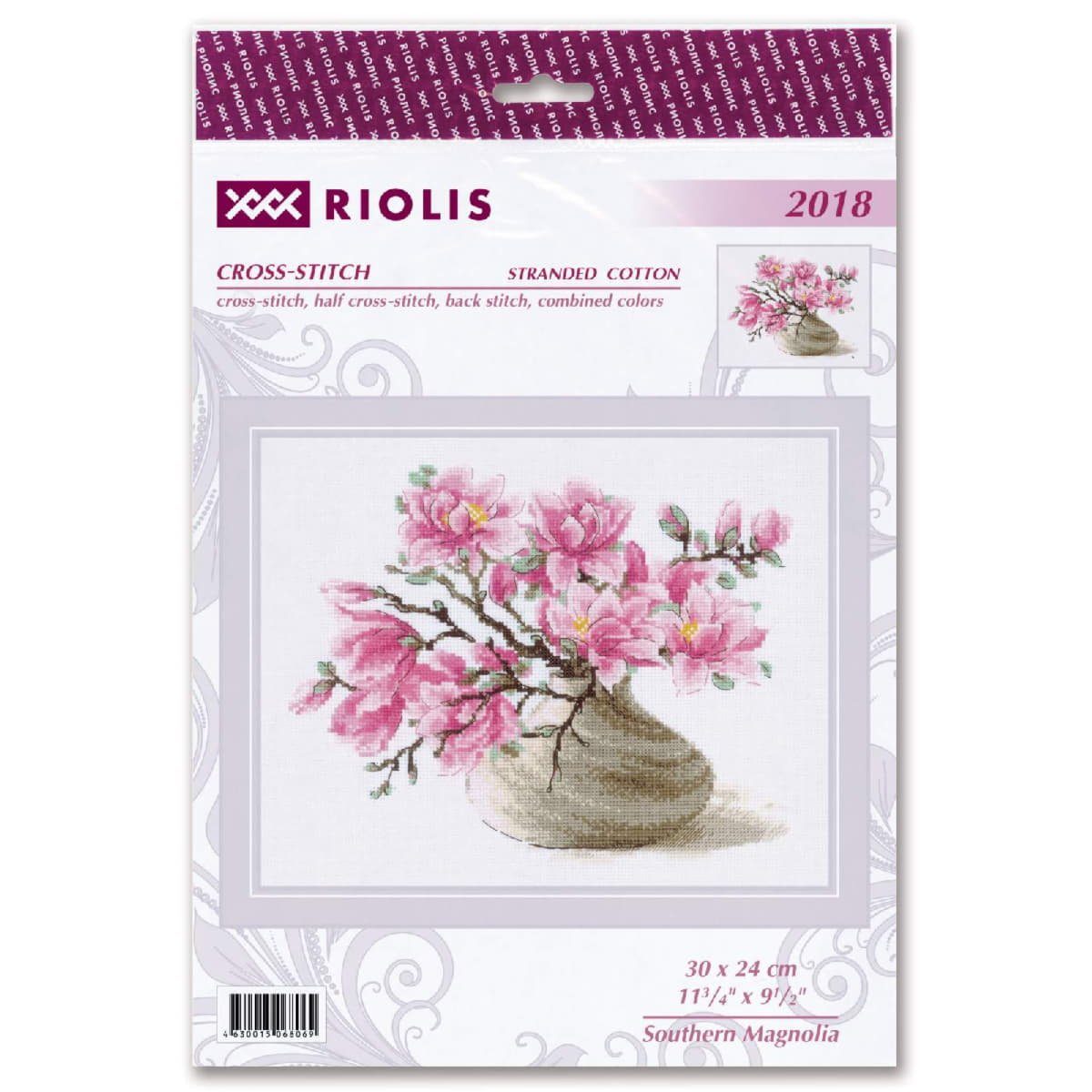 Riolis Kreativset Riolis Kreuzstich Set "Südliche Magnolie", Zählmuster, 30x24cm, (embroidery kit by Marussia)