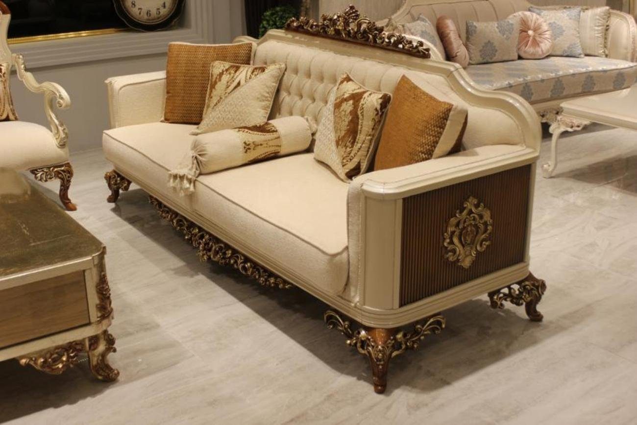 JVmoebel 3-Sitzer Luxus 3 Sitzer Teile, Wohnzimmer 3 Sitzer Elegant Made Europa Sofa Textil, in 1 Sofa Möbel