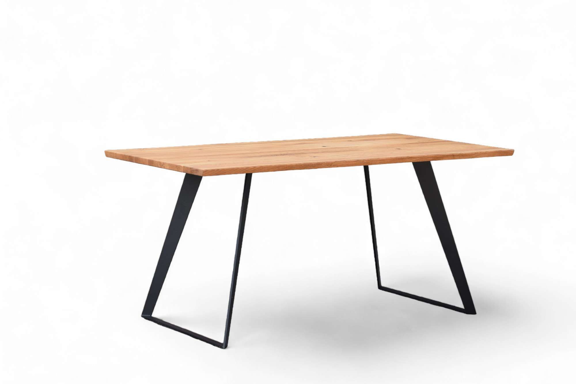 Home affaire Esstisch Talwiese Küchentisch, U-Form Metallgestell, Wildeiche massiv geölt, Baum Kante oder Schweizer Kante, erhältlich in 3 Größen und 2 Кольора(ів)