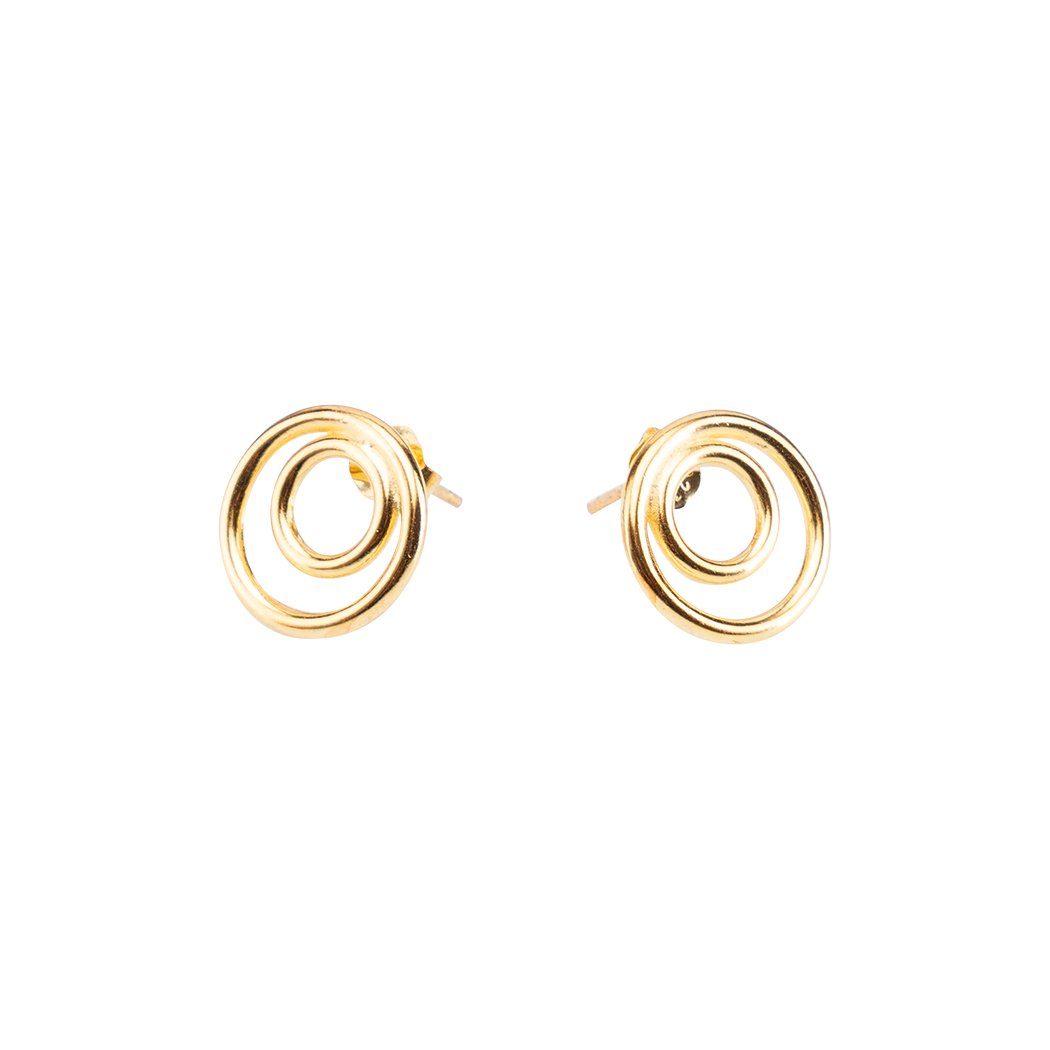 LUUK LIFESTYLE Paar Ohrstecker Spirale, aus hochwertigem 925er Sterling Silber und mit sicherem Verschluss Gold