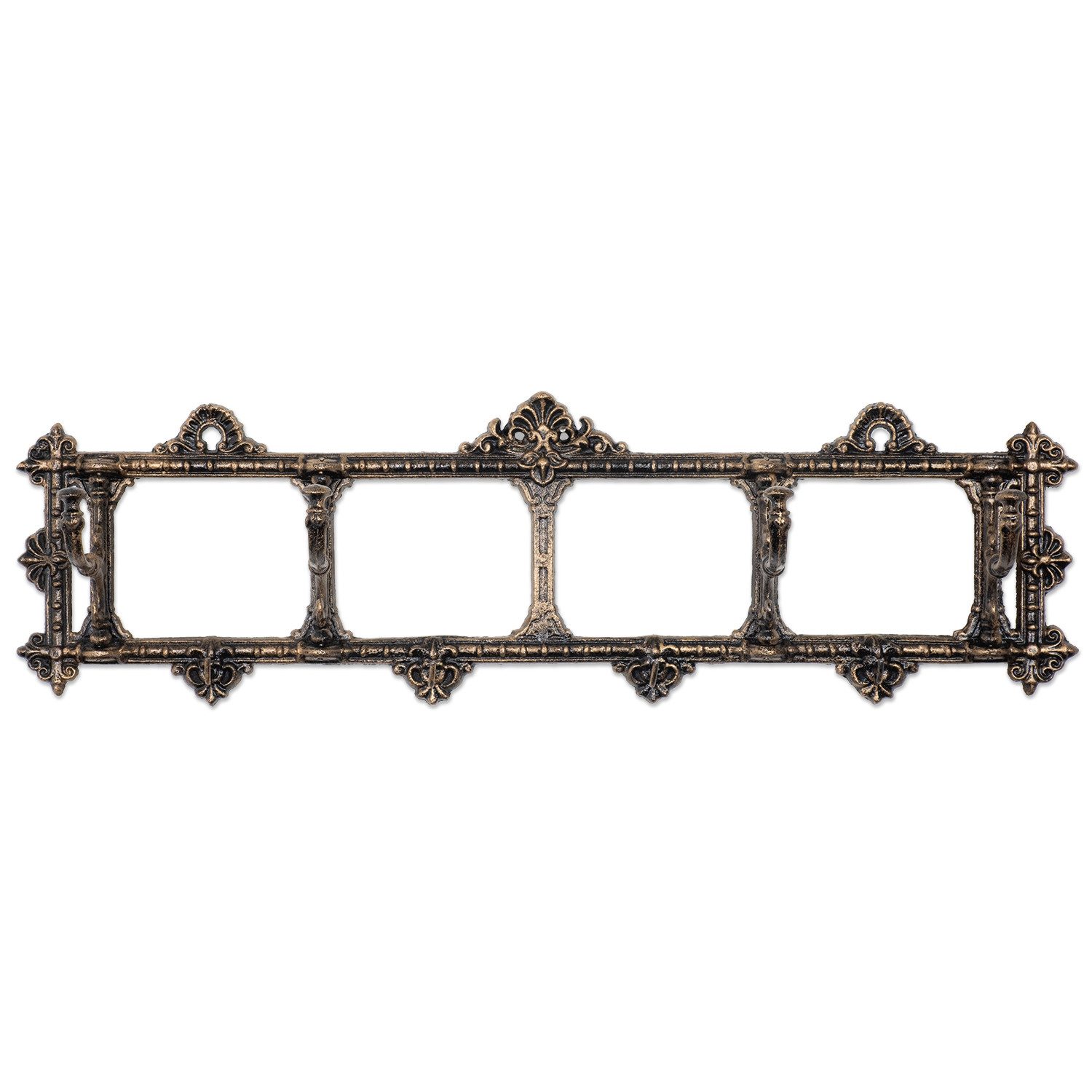 Moritz Wandgarderobe Garderobenleiste goldbraun, Hakenleiste Haken Kleiderhaken Garderobenhaken Vintage