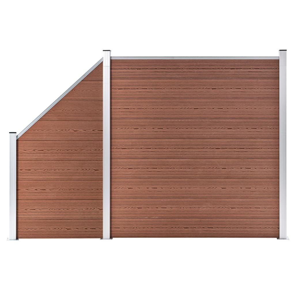 vidaXL Gartenzaun WPC Zaun-Set 1 Quadrat + 1 Schräge 273x186 cm Braun, (1-St)