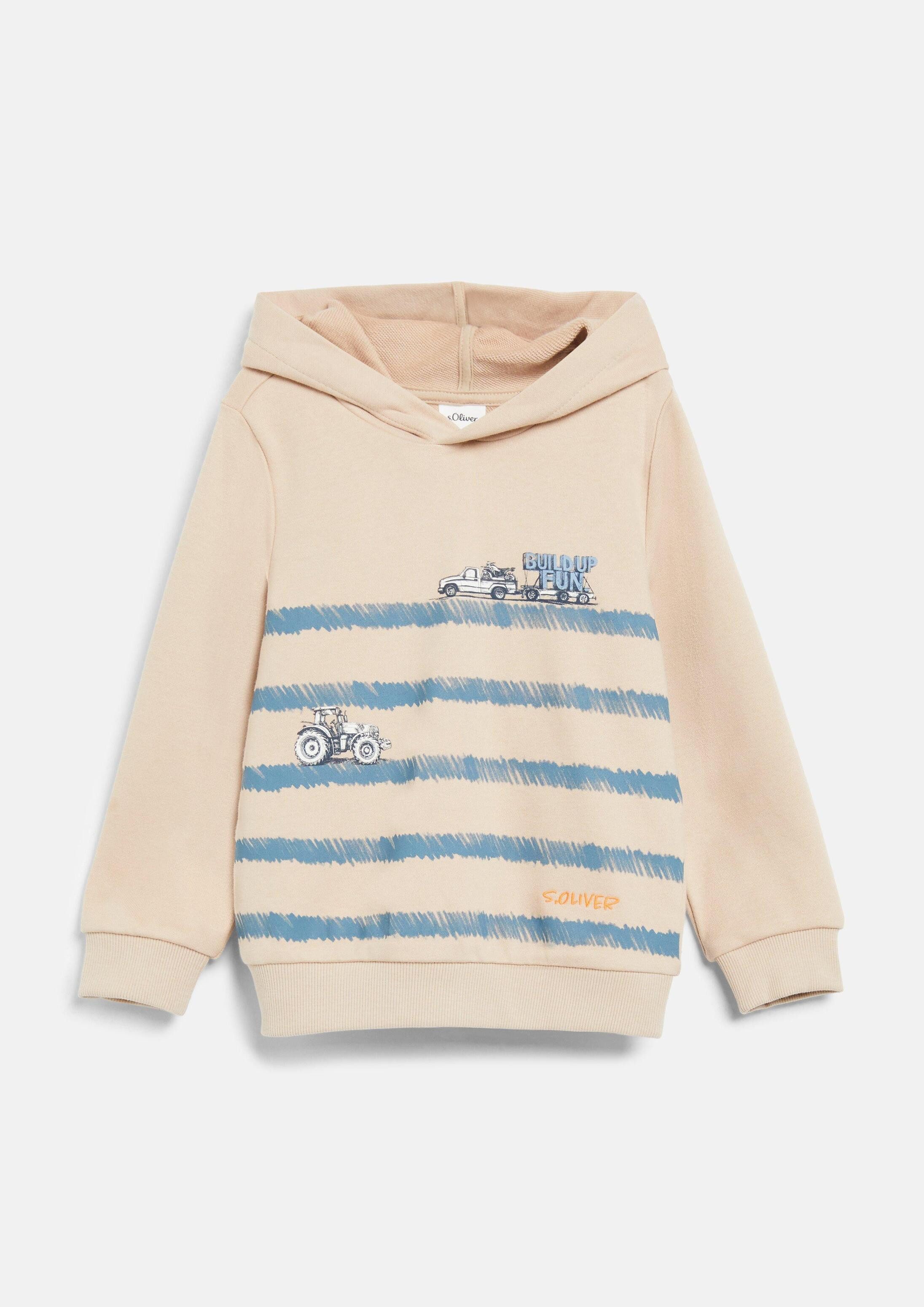 s.Oliver Sweatshirt Sweatshirt Hoodie mit Print und Stickerei