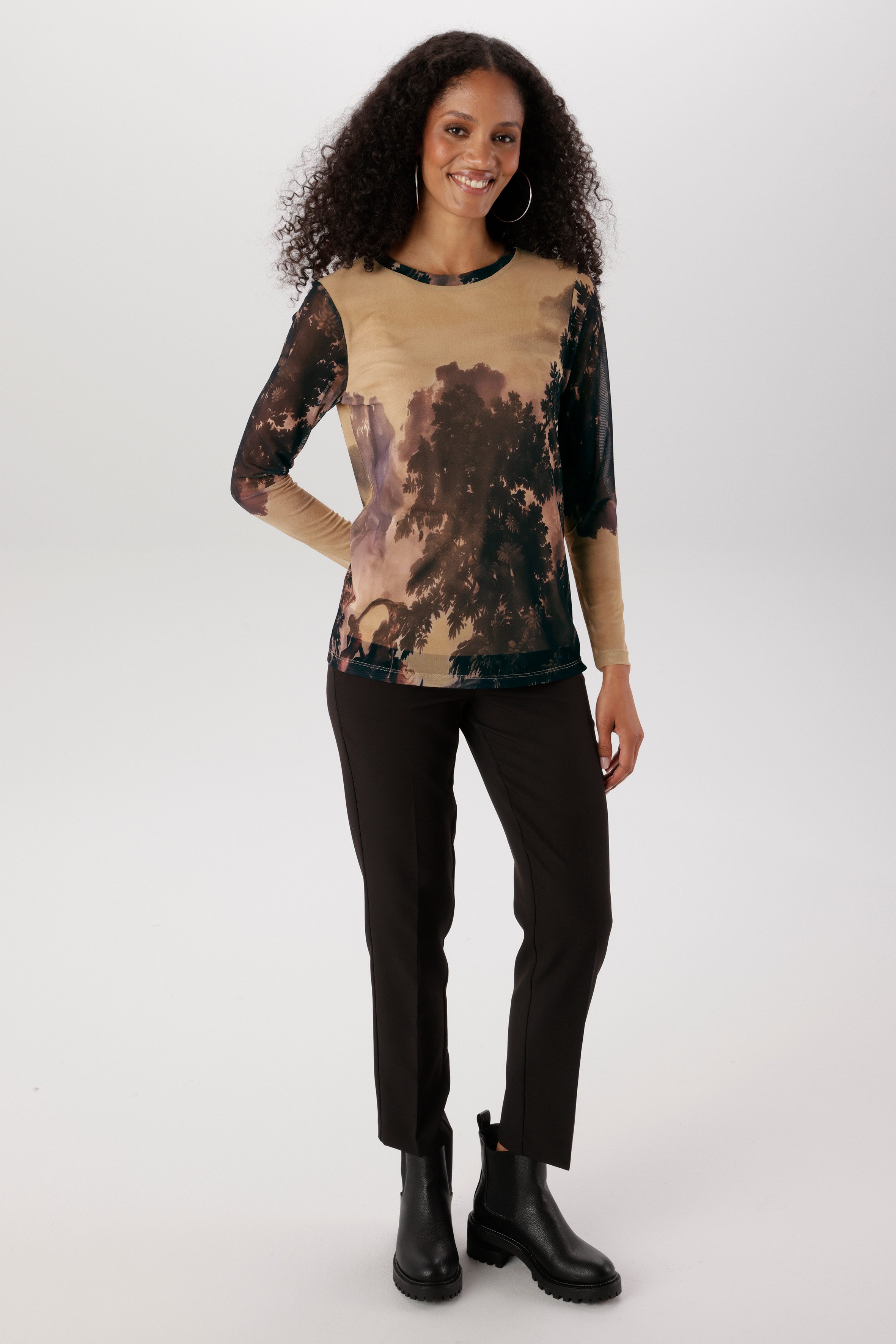 Aniston SELECTED Langarmshirt dezent transparent und Body blickdicht gefüttert - NEUE KOLLEKTION – Bild 4 von 5