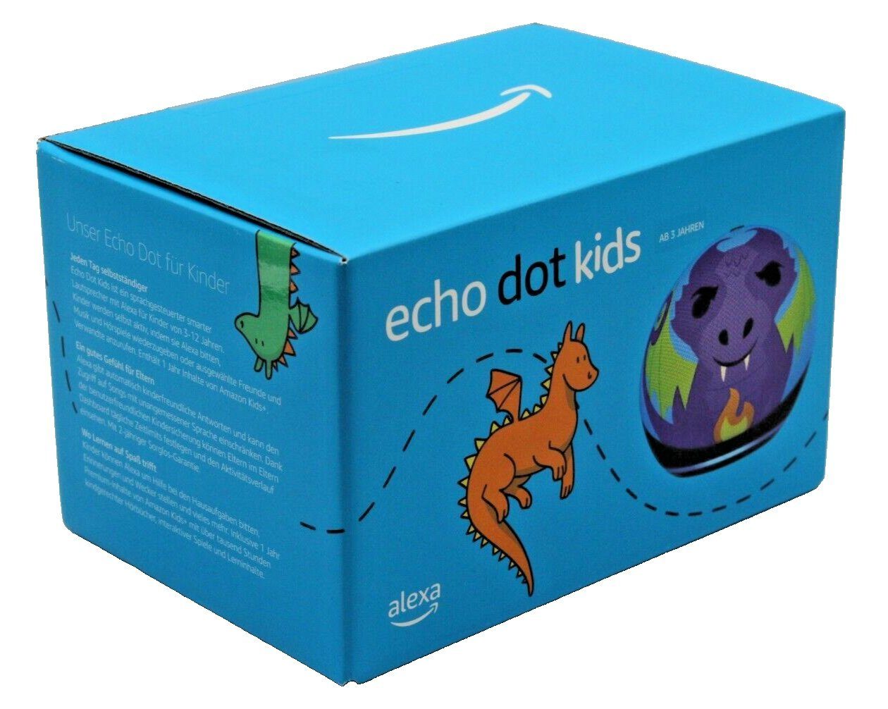 Amazon Echo Dot Kids 5. Generation Drachen Design 2022 Lautsprecher Smart Speaker (Bluetooth, WLAN (WiFi), Alexa hervorragende Klangqualität Kindergerecht)