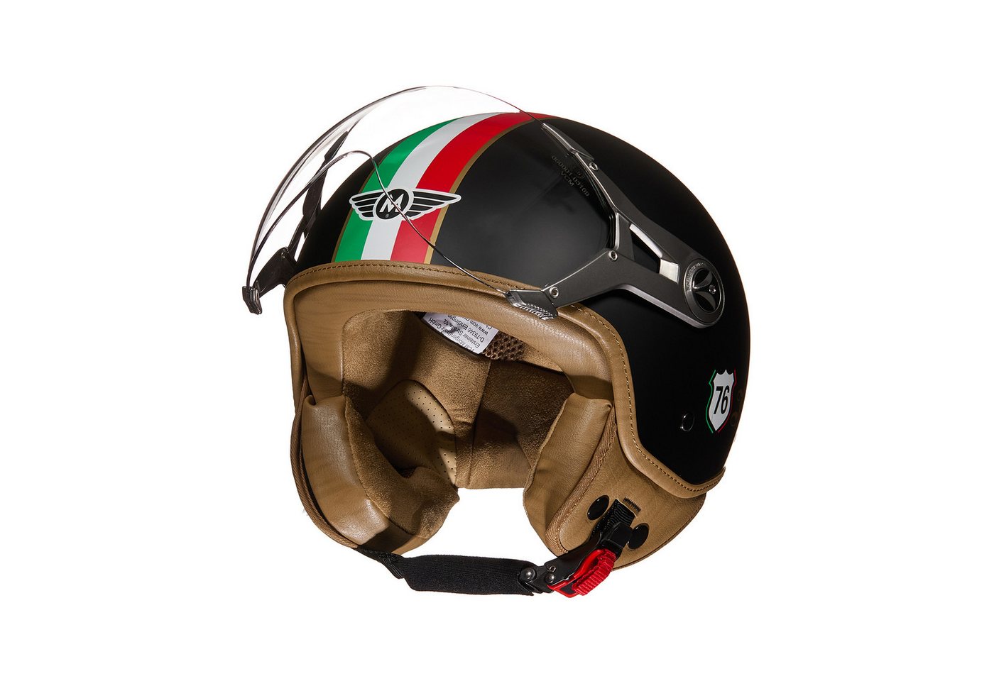 MOTO HELMETS Motorradhelm Jethelm SP325 Imola Italia, Helm für Motorrad, Roller & Vespa, Schnellverschluss, nur 1050g