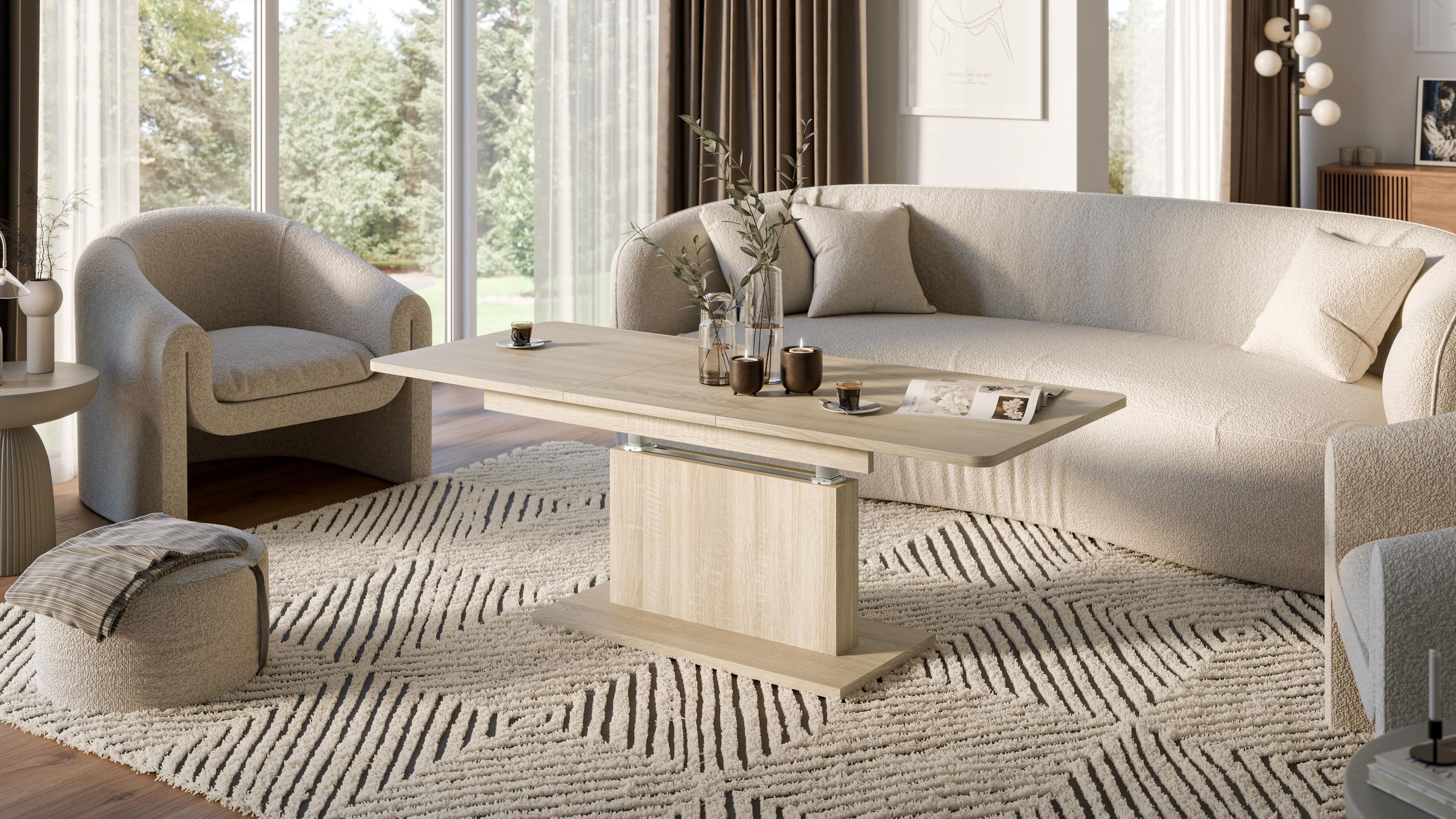 designimpex Couchtisch DC-1 Tisch Sonoma Eiche günstig online kaufen