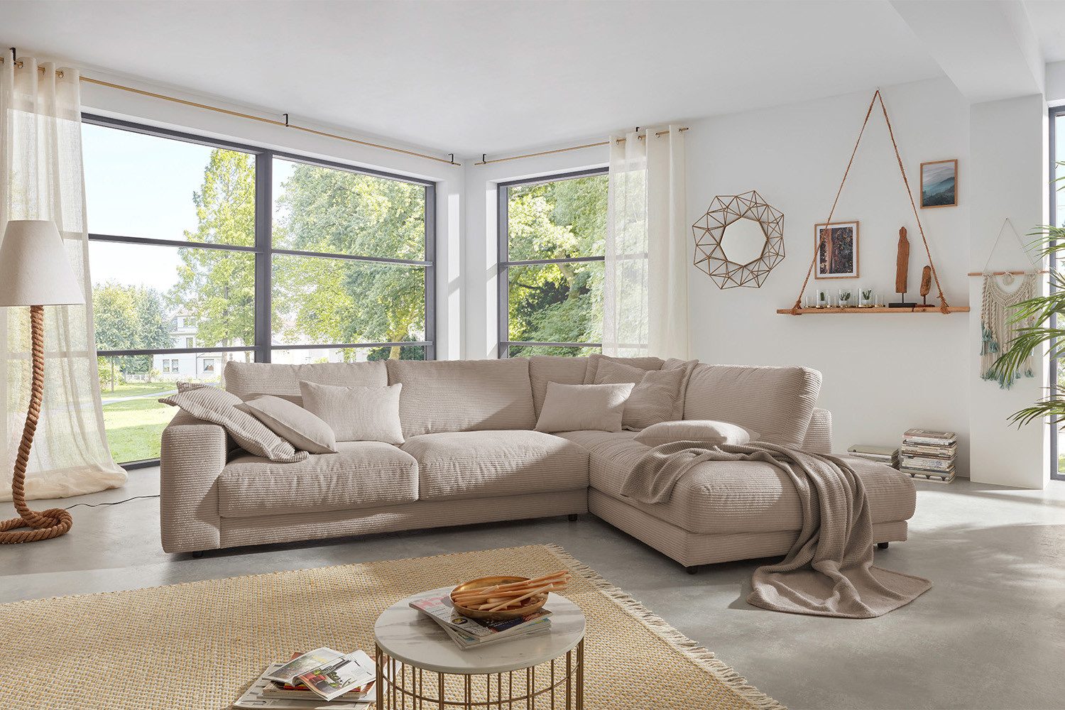 KAWOLA Ecksofa MADELINE, Couch L-Form rechts oder links, Cord verschiedene günstig online kaufen
