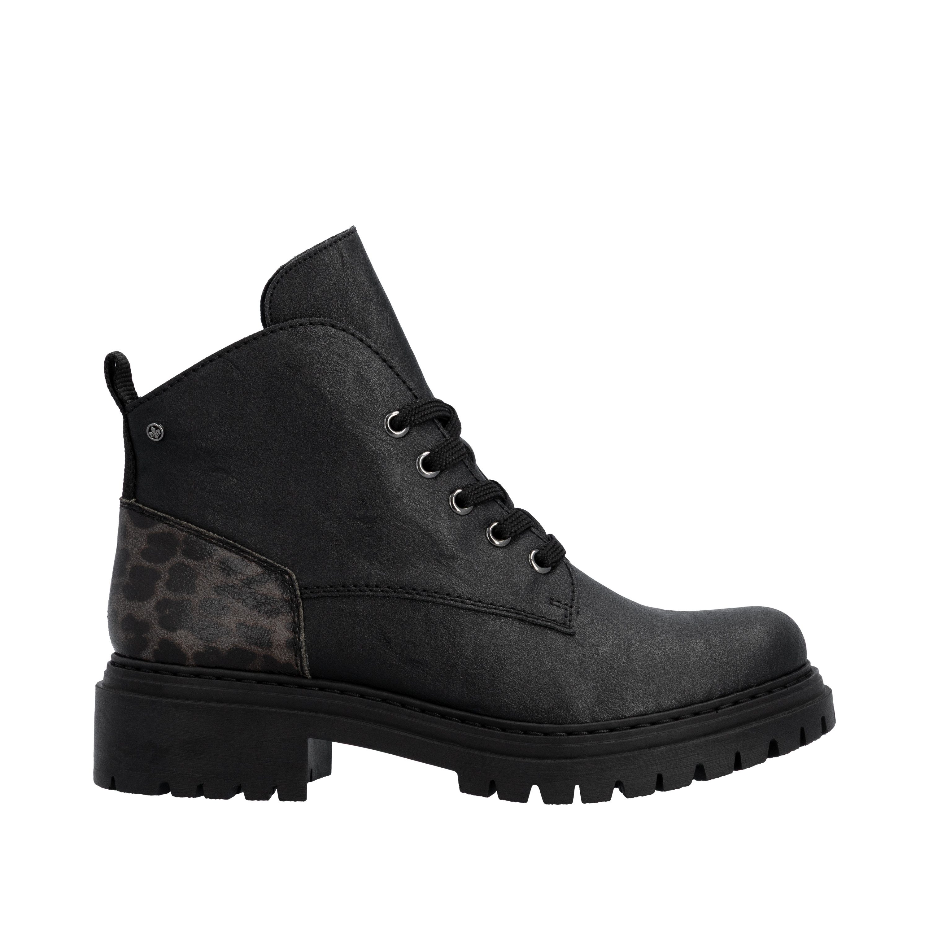 Rieker Schnürboots Schnürstiefelette, Profilsohle, mit praktischem Innenreißverschluss