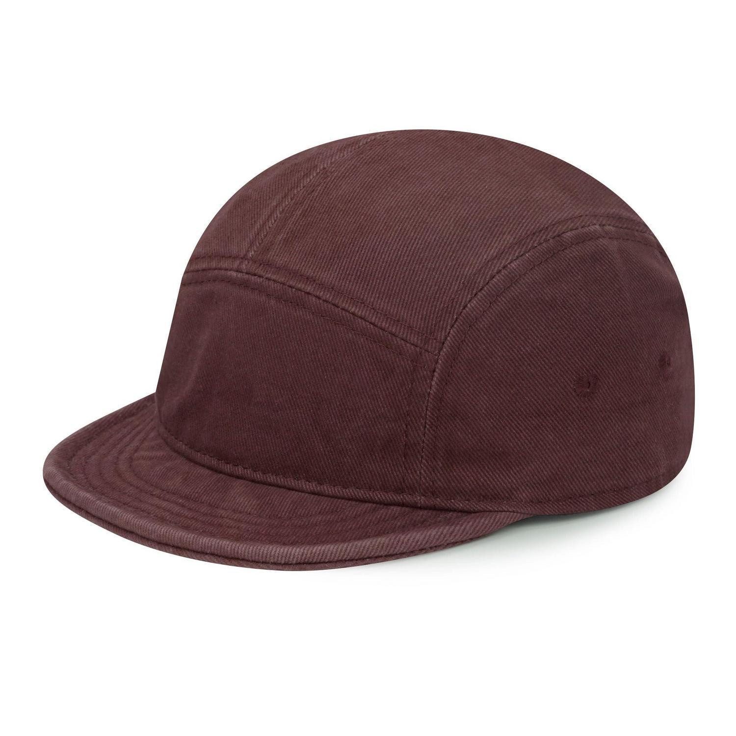 LuxusKollektion Flat Cap Cap 5 Panel Cotton Flat Brim Hip Hop Herren CDGE-BSAD2514-Wine Red