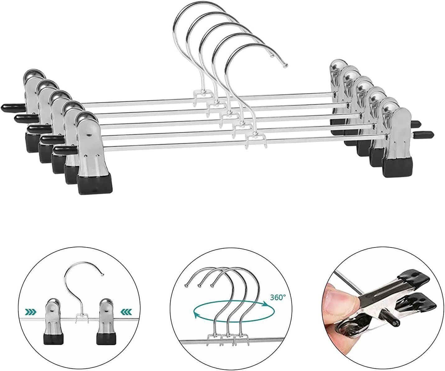 Refined Living Kleiderbügel 20 xHosenbügel Klammerbügel Kleiderbügel Metall günstig online kaufen